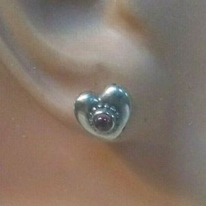 Pandora Ale Amethyst Heart Earrings
